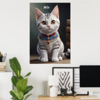 Cute American Shorthair Kitten with big Eyes