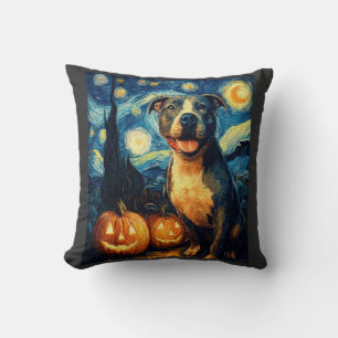 Cute American Staffordshire Terrier Dog Halloween  Cushion