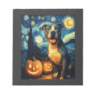 Cute American Staffordshire Terrier Dog Halloween Notepad
