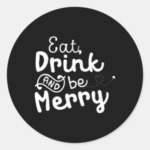 Cute & Funny Christmas Eat Classic Round Sticker