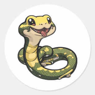 cute anaconda sticker cartoon style