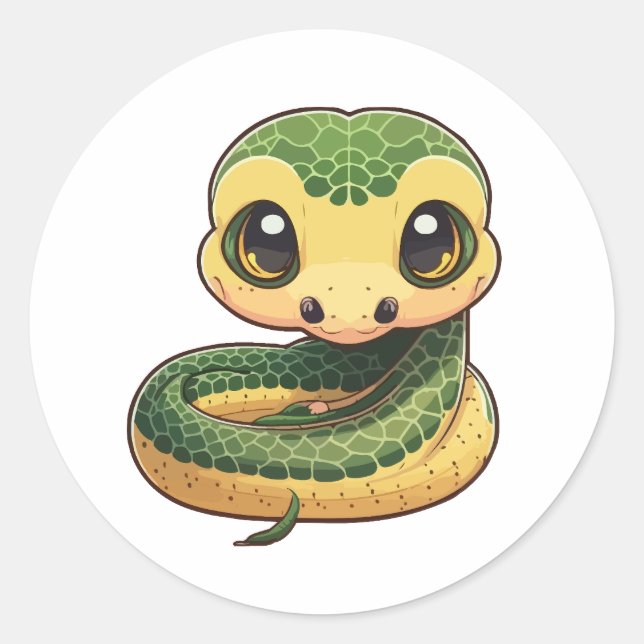 cute anaconda sticker cartoon style (Front)