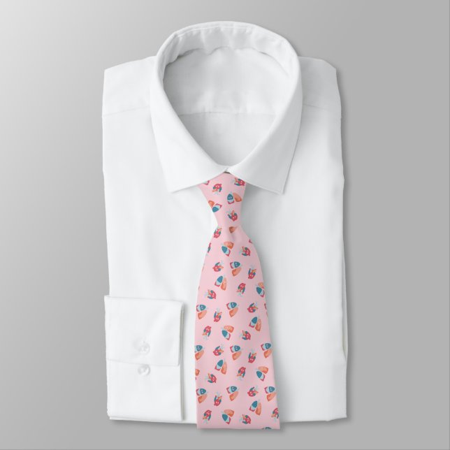 Cute Anatomical Hearts and Lungs in Pink Tie (Tied)