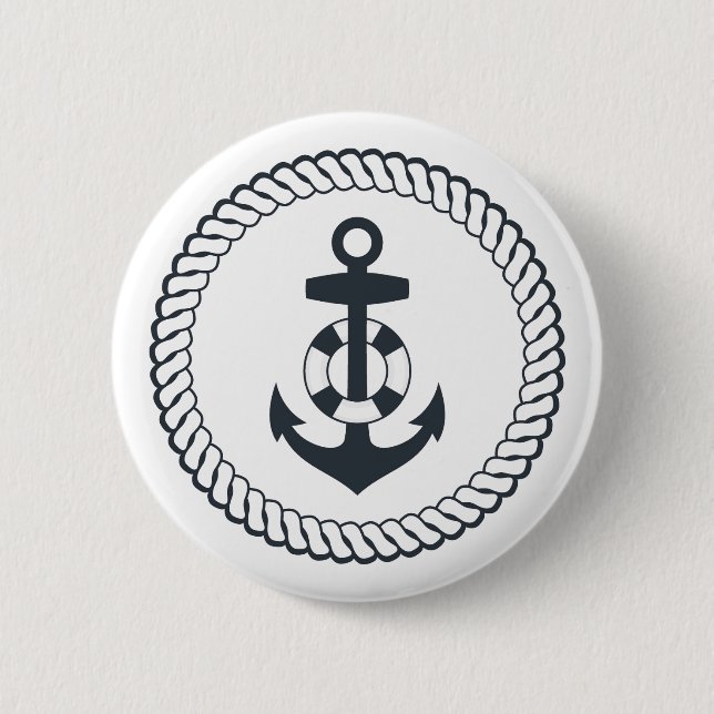 Cute Anchor 6 Cm Round Badge (Front)