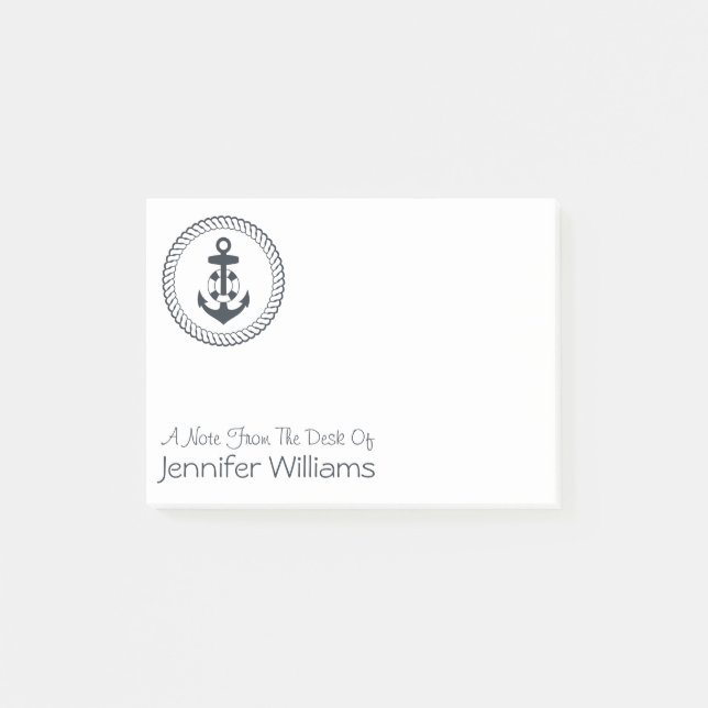 Cute Anchor | Add Your Name Post-it Notes (Front)