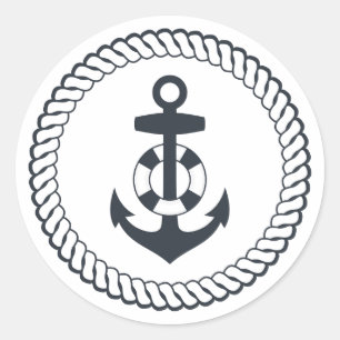 Cute Anchor Classic Round Sticker
