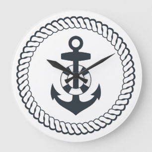 Cute Anchor Large Clock