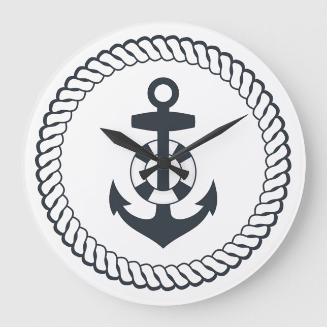 Cute Anchor Large Clock (Front)