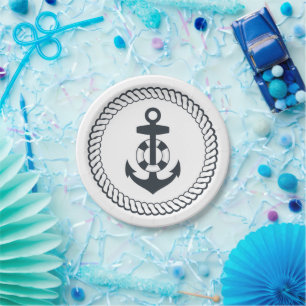 Cute Anchor Paper Plate