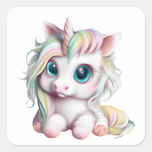Cute and Adorable Baby Unicorn Square Sticker