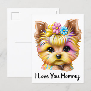 Cute and Adorable Baby Yorkie Holiday Postcard