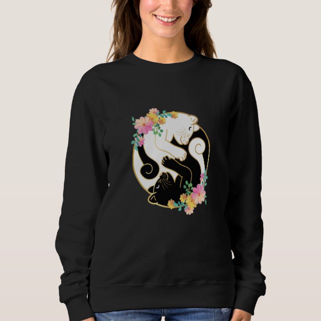 Cute and Adorable Chinese Yin and Yang Cats Cat Sweatshirt (Front)