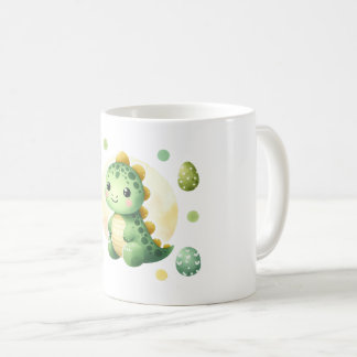 cute and adorable green dinosaur mug