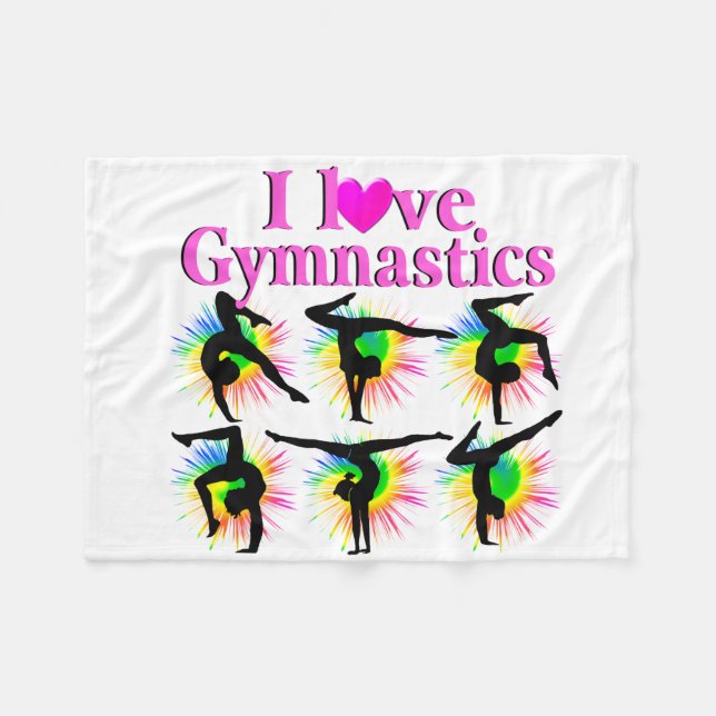 CUTE AND ADORABLE GYMNAST FLEECE BLANKET (Front (Horizontal))