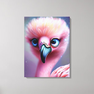Cute and Adorable Kawaii Baby Flamingo Canvas Print