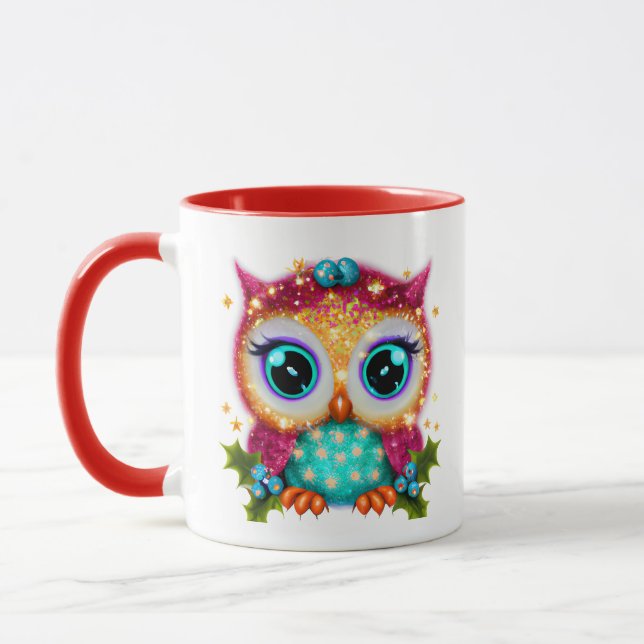Cute and Adorable Kawaii Baby Owl   Mug (Left)