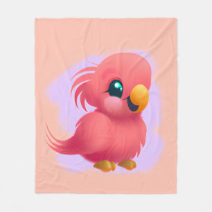 Cute and Adorable Pink Baby Parrot Fleece Blanket