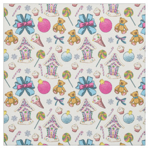 Cute And Adorable Pink Christmas Pattern Fabric