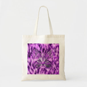 Cute and Adorable Purple Kitten Tote Bag