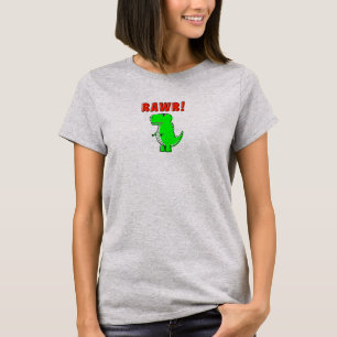 Cute And Angry Green Cartoon T-Rex Dinosaur T-Shirt