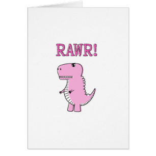 Cute And Angry Pink Cartoon T-Rex Dinosaur
