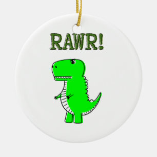 Cute and Angry T-Rex RAWR Ceramic Ornament