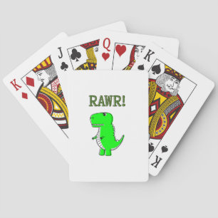 Cute and Angry T-Rex RAWR Playing Cards