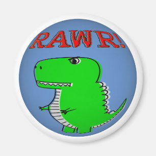 Cute and Angry T-Rex RAWR Sphere Magnet
