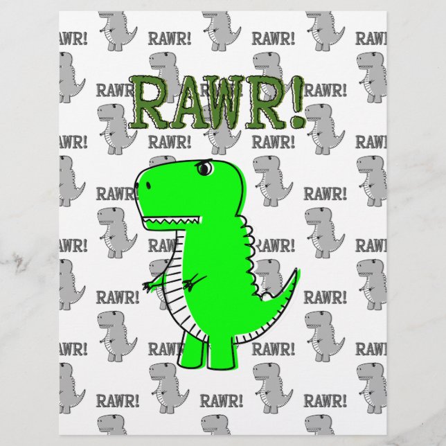 Cute and Angry T-Rex With Black And White Pattern (Front)