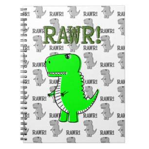 Cute and Angry T-Rex With Black And White Pattern Notebook