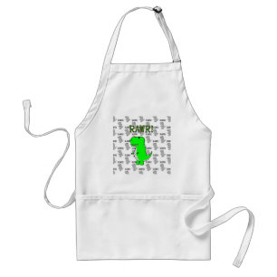 Cute and Angry T-Rex With Black And White Pattern Standard Apron