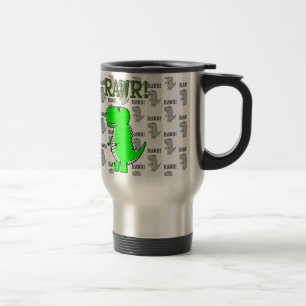 Cute and Angry T-Rex With Black And White Pattern Travel Mug