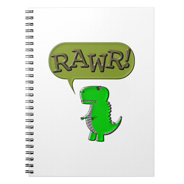 Cute And Angry Toy Dinosaur Notebook (Front)