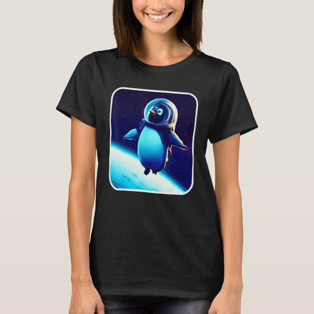 Cute And  Astronaut Penguin Space Penguin Galaxy M T-Shirt (Front)