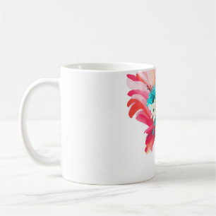 Cute and beautiful pink flamingo mexican bird with coffee mug