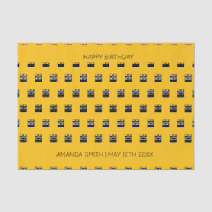Cute and Bold Orange, Black and White Birthday Tissue Paper