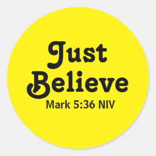 Cute and Bright Believe in Miracles Yellow Classic Round Sticker