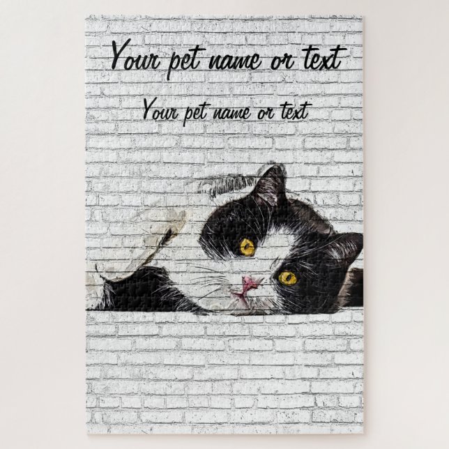 Cute and Charming, Black and White Cat Jigsaw Puzzle (Vertical)