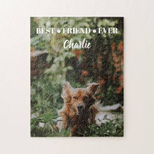 Cute and Charming Customised Dog Photo and Name Jigsaw Puzzle