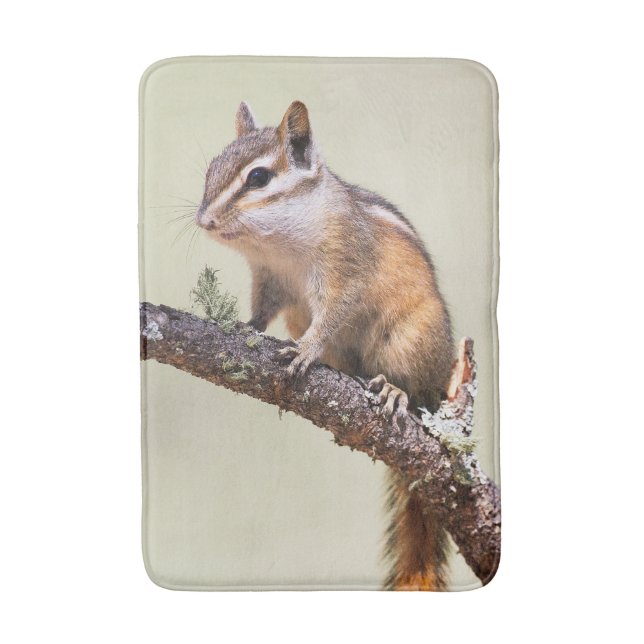 Cute and chubby chipmunk bath mat (Front Vertical)
