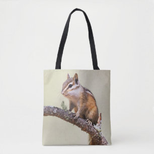 Cute and chubby chipmunk tote bag