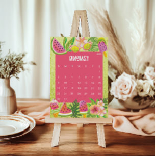 Cute and Colorful 2026 Calendar Page - August Thank You Card