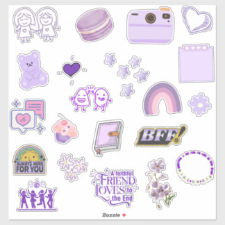 Cute and Colorful Best Friend/BFF Sticker Pack 