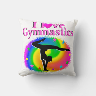 CUTE AND COLORFUL I LOVE GYMNASTICS DESIGN CUSHION
