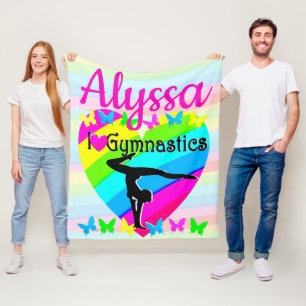 CUTE AND COLORFUL I LOVE GYMNASTICS FLEECE BLANKET