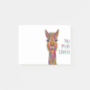 Cute and Colorful No Prob Llama Post-it Notes