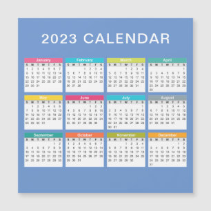 Cute and Colourful 2023 Calendar   Magnet