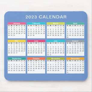 Cute and Colourful 2023 Calendar Mousepad