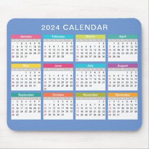 Cute and Colourful 2024 Calendar   Mousepad