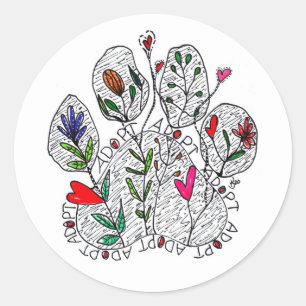 Cute and Colourful A D O P T Pet Paw Sticker